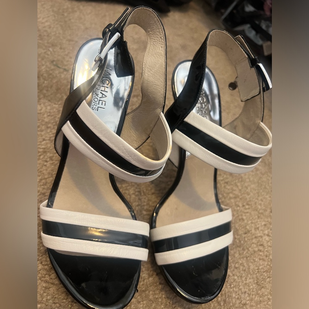Black and white Michael Kors 5.5 inch Heels